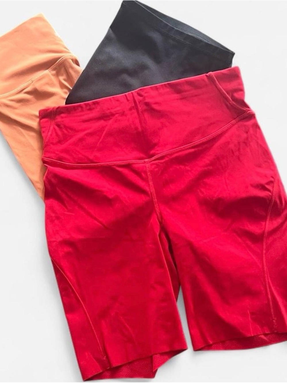 Women’s Bike Shorts Bundle in Red, Black, and Peach